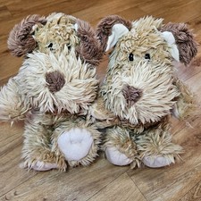 2 Tesco Brown Dog Puppy Seated Sit Soft Toy 2009 Puppy Plush Pup Stuffed Animal 
