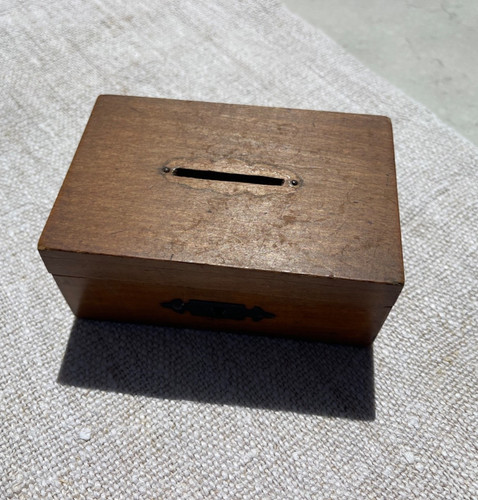 Victorian antique wood money - wood,