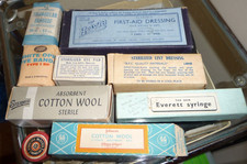 Collection Of Unused Boxed Medical Items: Bandages, Cotton Wool, Syringe etc