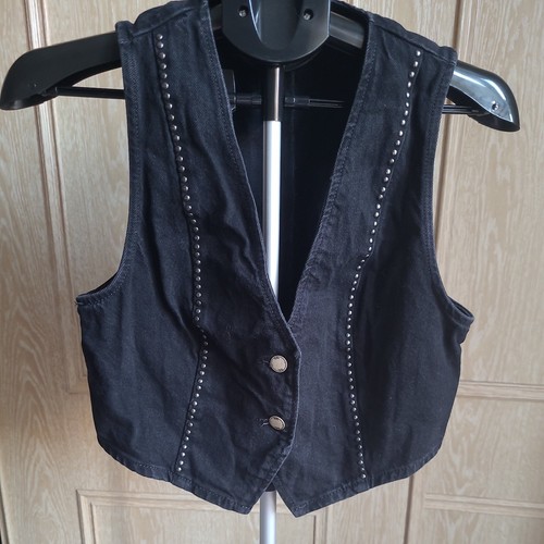 Zara black denim button - zara,