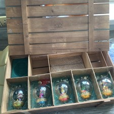 5 Thomas Pacconi Classics Christmas Blown Glass Ornaments Baubles Set