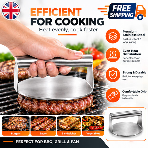 Stainless steel burger patty - stainless,