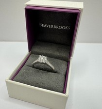 Beaverbrooks 950 Platinum 0.33ct Diamond Cluster Ring - Size K 1/2