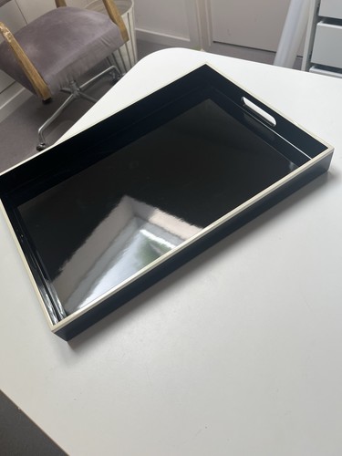 Black lacquer decorative tray - decorative,