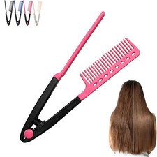 V Shape Hair Straightening Comb Heat Resistant Hair Styling Comb for Home Travel