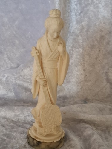 Alabaster geisha girl figurine - alabaster,