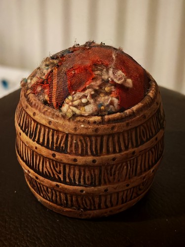 Vintage pin cushion - pin, barrel