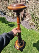 Top Quality Floor Standing Antique Ashtray. Various Woods. 23". Collectible 