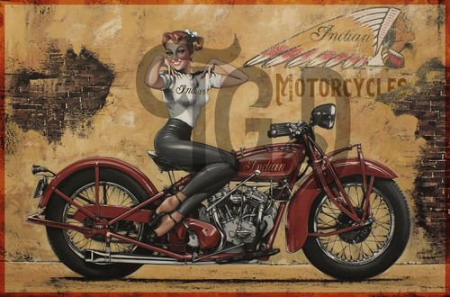 Indian motorcycle metal sign - motorcycle,