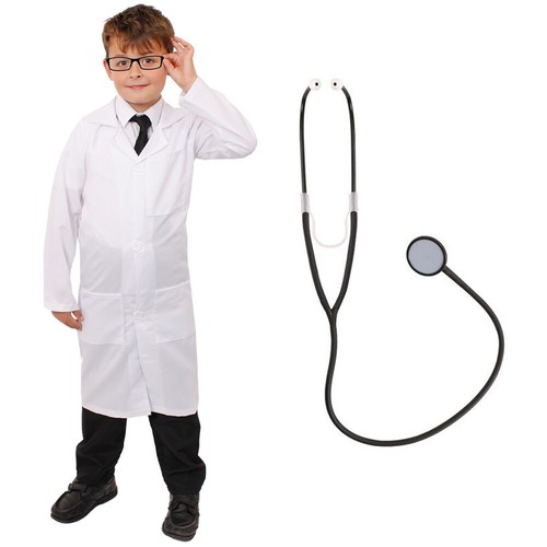 Childs white lab - lab, coat