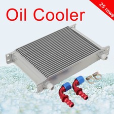 Universal 25 Row AN10 Engine Transmission Oil Cooler Kit with 2pcs Fittings Kit