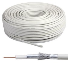 RG6 Coaxial Cable White/Black/Brown HD TV Sky Freesat Freeview Satellite Aerial