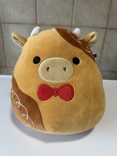 Squishmallow Jericho the Gingerbread Cow plush - 7.5 inch tall