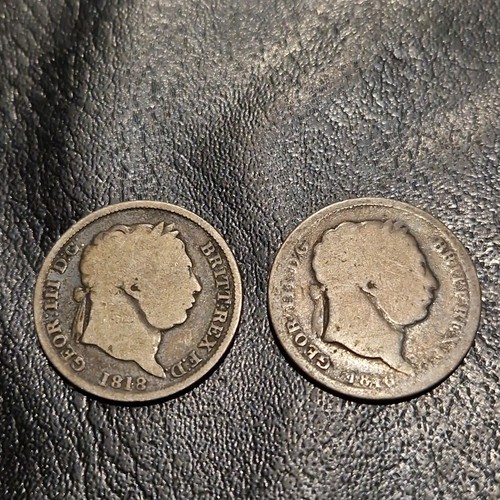 Pair george iii shillings - pair,