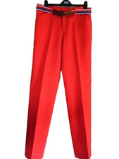FARAH GOLFING TROUSERS 34" X 34" VINTAGE MADE IN IRELAND BRIGHT RED SPORTSWEAR