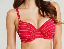 Fantasie Bikini Top Ravello Size 40F Rouge Red White Gathered Full Cup Bra 5606