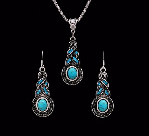 Tibetan pendant silver blue - silver,