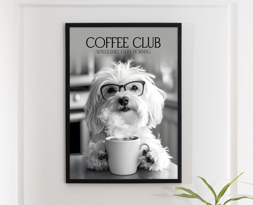 Havanese dog coffee club wall - havanese,