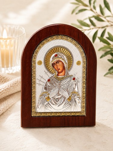 Silver orthodox icon virgin - of,
