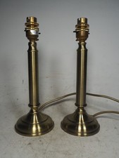 Vintage Pair of BHS Brass Table Lamps Candlestick 27 cm tall.