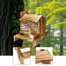 Wooden Squirrel Feeder