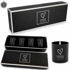 Christmas Candle Gift Set - LOVE YOU MORE - 4 Piece Black - 1 FREE YANKEE CANDLE