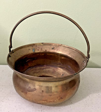 VINTAGE BRASS CAULDRON, PAIL