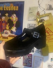 Mary Jane faux swede heels