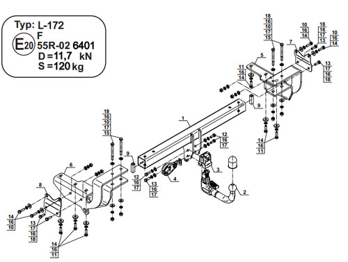 Detachable tow bar for - detachable, lexus