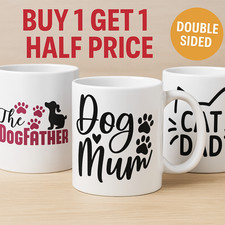 Buy 1 Get 1 Half Price | Funny Pet Lover Mug Dog Mum Dad Cat Gift | 340ml Coffee