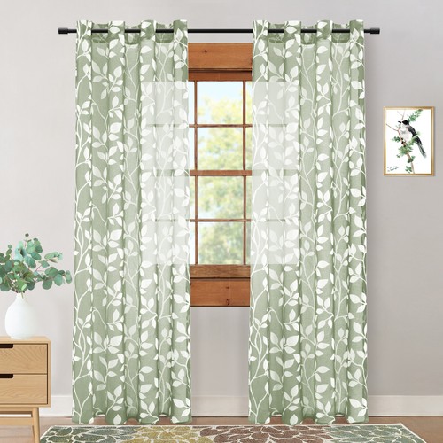 Panels leaf printed sheer - 2,