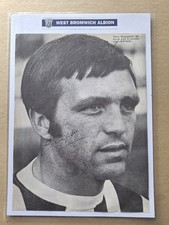 JEFF ASTLE WEST BROM BAGGIES LEGEND HAND-SIGNED CLUB-CRESTED PHOTOCARD
