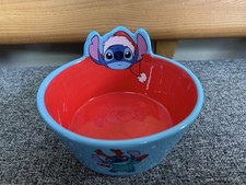 Disney Stitch Ceramic Pet Bowl for Cats & Dogs Feeding Dish with Adorable 3D Ear