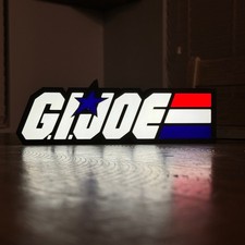 GI Joe Logo LED Lightbox | 3D Printed PLA | Handmade Retro Decor | Unique Gift 