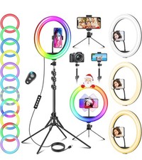 12'' Ring Light with Tripod Stand & Phone Holder Tall 177Cm, Gertong LED Selfie