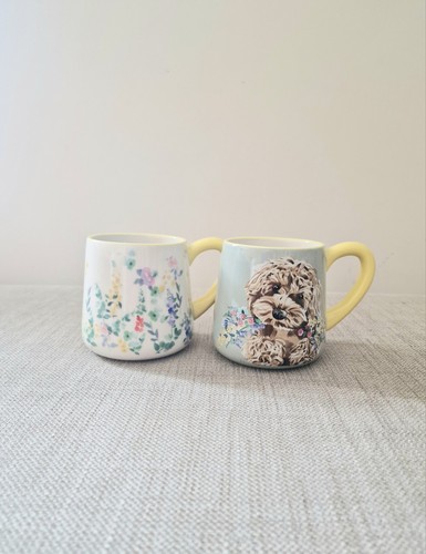 Dogs print mugs next set - set, of