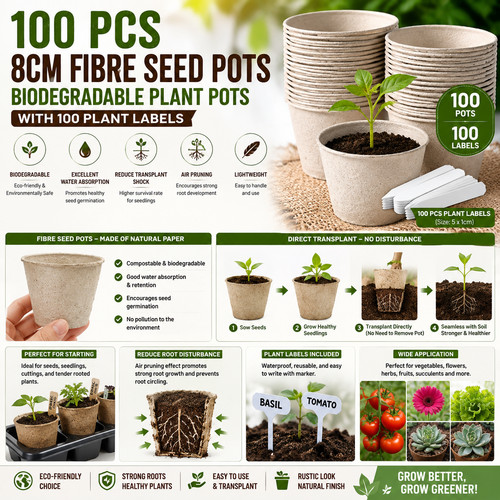 100 pcs 8cm - pcs, pots