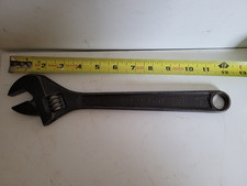 Vintage SNAP-ON Blue-Point 12" Adjustable Wrench Black Oxide