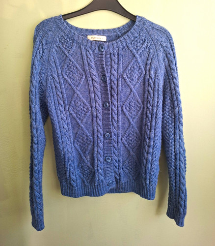 Woolovers blue cable knit - woolovers, cable-knit