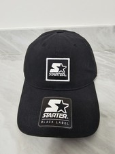 Starter Black Label Dad Hat Baseball Cap Adjustable Black Logo Patch