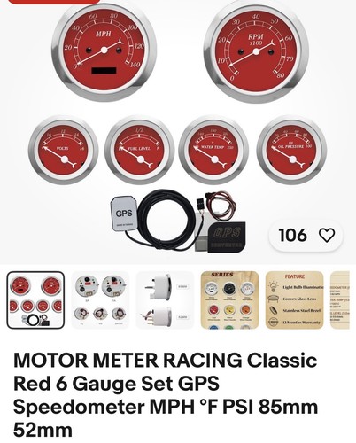 Motor meter racing classic red - meter,