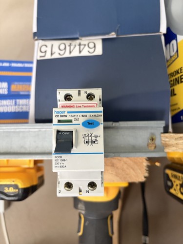 Hager cd263w 63a pole - pole, rccb