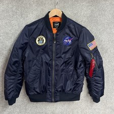 NASA Bomber Jacket Mens Small Bravo Flight Bomber Space Command Official