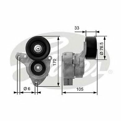 Ribbed belt tensioner pulley - v-ribbed,