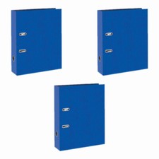 3 x A4 Lever Arch File 75mm Paper Storage Legal Archive Document Folder - Blue
