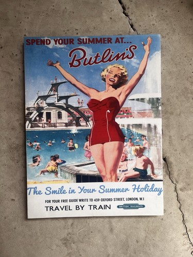 Vintage style butlins canvas - vintage,