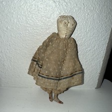 Antique Doll Body 5 1/2" dressed leather  wood legs