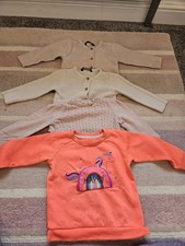 4 x Girls 18-24 months jumpers & cardigan bundle. Pink, cream, orange 