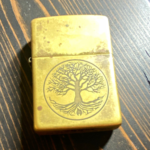 Zippo metal brass tone pocket - metal,