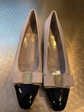 Ferragamo Ballet Flat Bow Cafe Au Lait Size 8.5